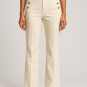 Express High-Waisted Sailor Pants with Button Detail